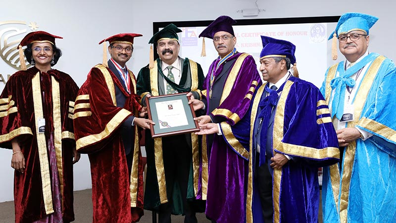 International Certificate of merit to Dr. U.S. Krishna Nayak photo