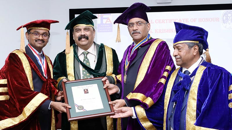 International Certificate of merit to Dr. U.S. Krishna Nayak photo
